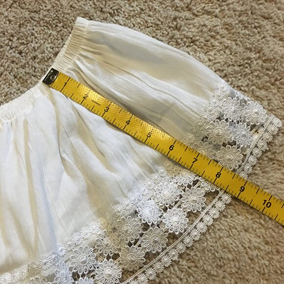 Embroidered Lace White 100% Cotton Getaway Tunic Boho Top - Picture 12 of 12